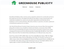 Tablet Screenshot of greenhousepublicity.com